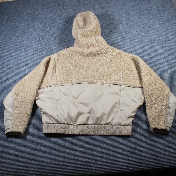 Lululemon Sherpa Hooded Puffer Jacket Size 8 Beige Cream Teddy Fleece Coat - Picture 8 of 11
